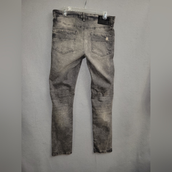 RUE 21 Men's Jeans Skinny Supreme Flex 30 x 32 Blue/Grey Distressed destroyed - Picture 8 of 10